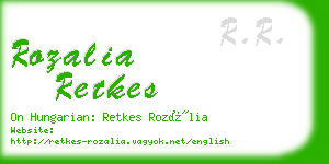 rozalia retkes business card